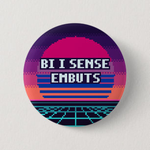 Badge Rond 5 Cm Bouton Pixel Bi Fier Catalans Sans Ambiguïté