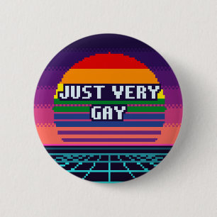 Badge Rond 5 Cm Bouton Pixel Just Very Gay Pride