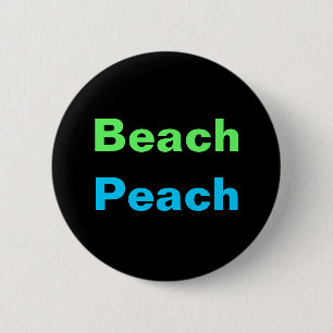 Badge Rond 5 Cm Bouton PLAGE PEACH