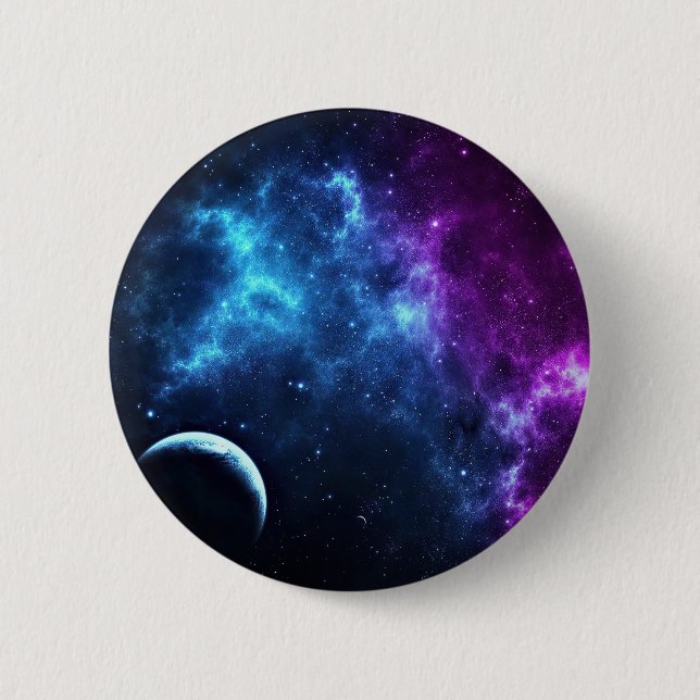 Badge Rond 5 Cm Bouton Planet Galaxy (Devant)