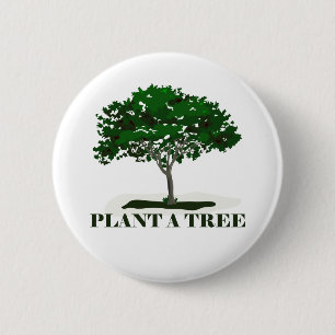 Badge Rond 5 Cm Bouton plante arrière d'une broche d'arbre