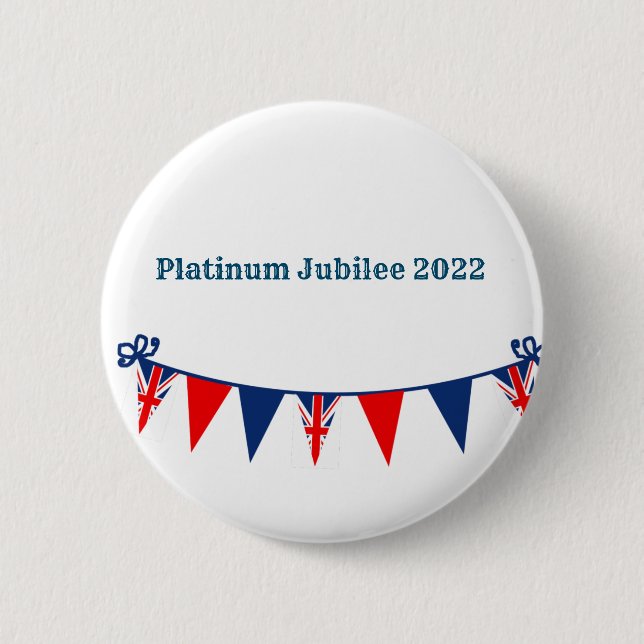 Badge Rond 5 Cm Bouton Platinum Jubilee 2022 (Devant)