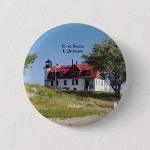Badge Rond 5 Cm Bouton Point Betsie Lighthouse