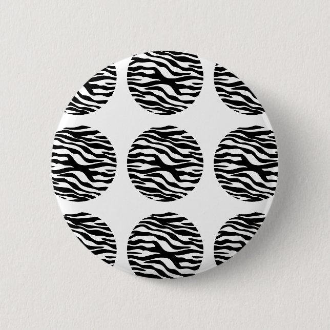 Badge Rond 5 Cm Bouton Pois d'impression Zebra (Devant)
