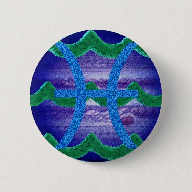 Badge Rond 5 Cm Bouton Poissons (Devant)