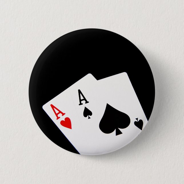 Badge Rond 5 Cm Bouton Poker Aces (Devant)