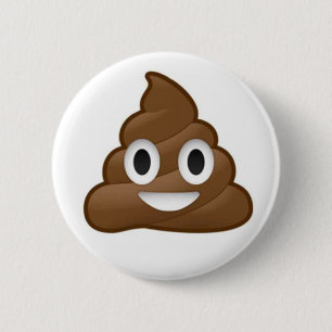 Badge Rond 5 Cm Bouton Poop Emoji