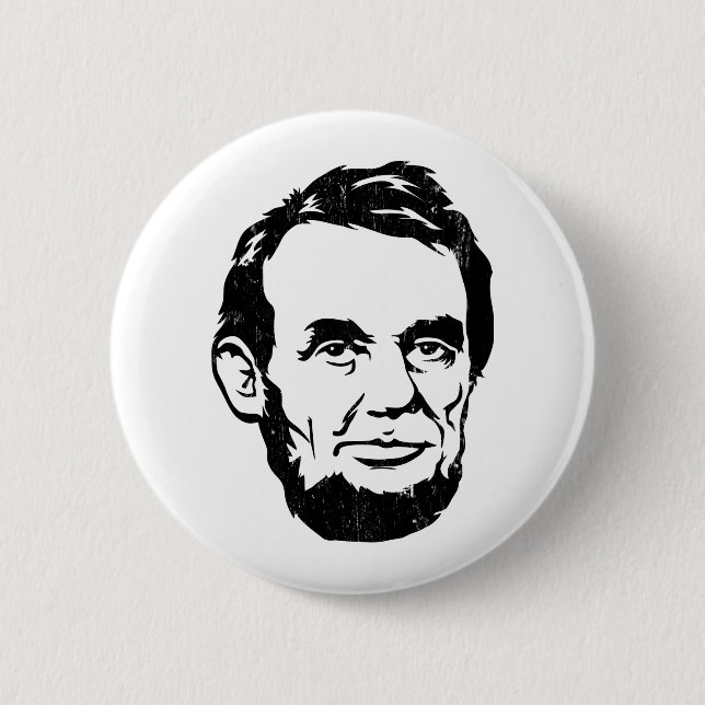 Badge Rond 5 Cm Bouton Portrait Abraham Lincoln (Devant)