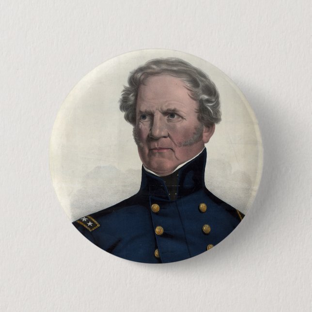 Badge Rond 5 Cm Bouton Portrait de Winfield Scott (Devant)