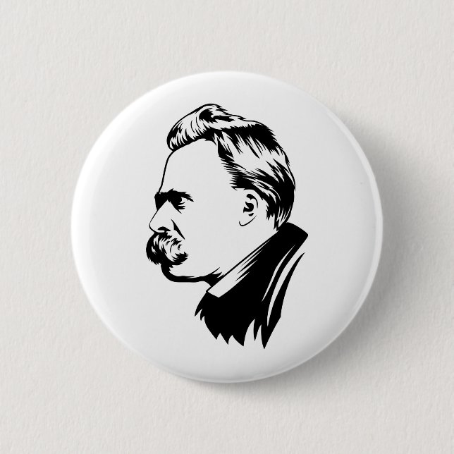 Badge Rond 5 Cm Bouton Portrait Frederich Nietzsche (Devant)