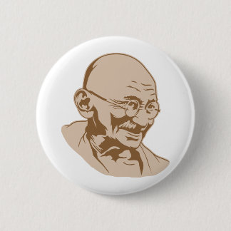 Badge Rond 5 Cm Bouton Portrait Mahatma Gandhi