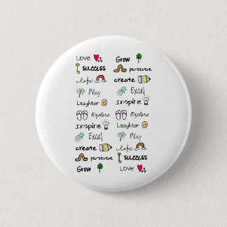 Badge Rond 5 Cm Bouton positif de mots