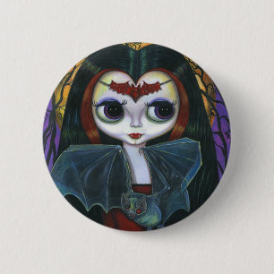 Badge Rond 5 Cm Bouton poupée Vampire