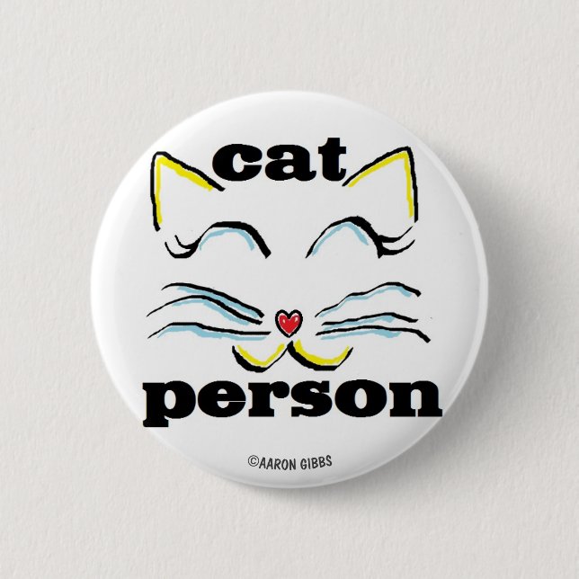 Badge Rond 5 Cm Bouton pour amateur de chats (Devant)
