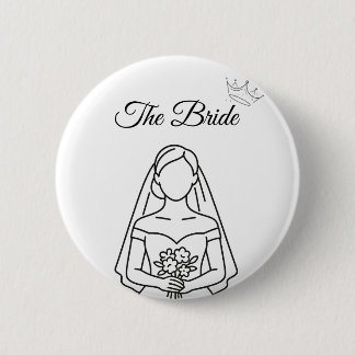 Badge Rond 5 Cm Bouton pour la mariée