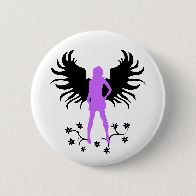 Badge Rond 5 Cm Bouton pourpre d'ange de Goth (Devant)