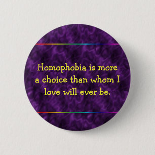 Badge Rond 5 Cm Bouton pourpre d'Anti-homophobe