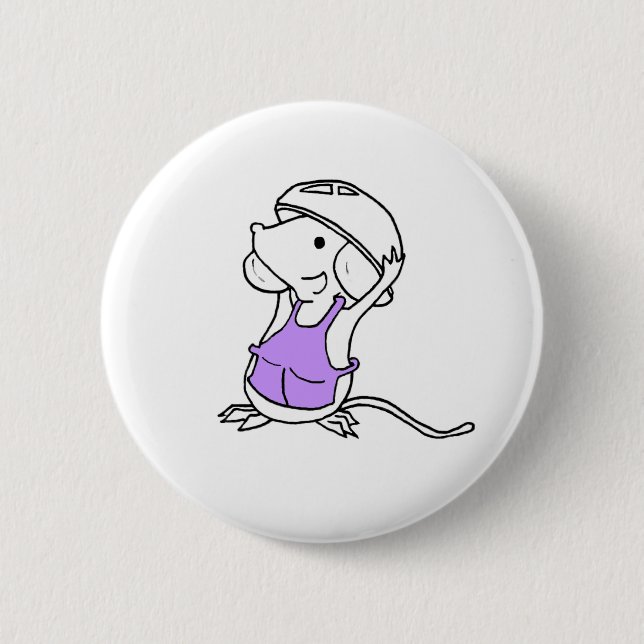 Badge Rond 5 Cm Bouton pourpre de la souris de cuisson (Devant)