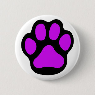 Badge Rond 5 Cm Bouton pourpre de patte