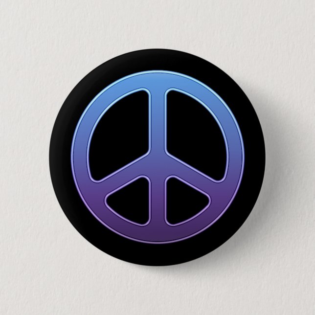 Badge Rond 5 Cm Bouton pourpre de signe de paix (Devant)