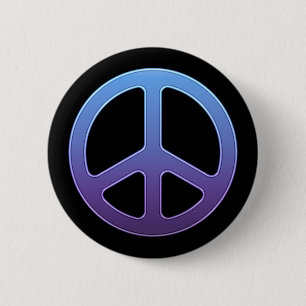 Badge Rond 5 Cm Bouton pourpre de signe de paix