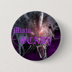 Badge Rond 5 Cm Bouton pourpre lumineux EFFRAYANT de dragon de