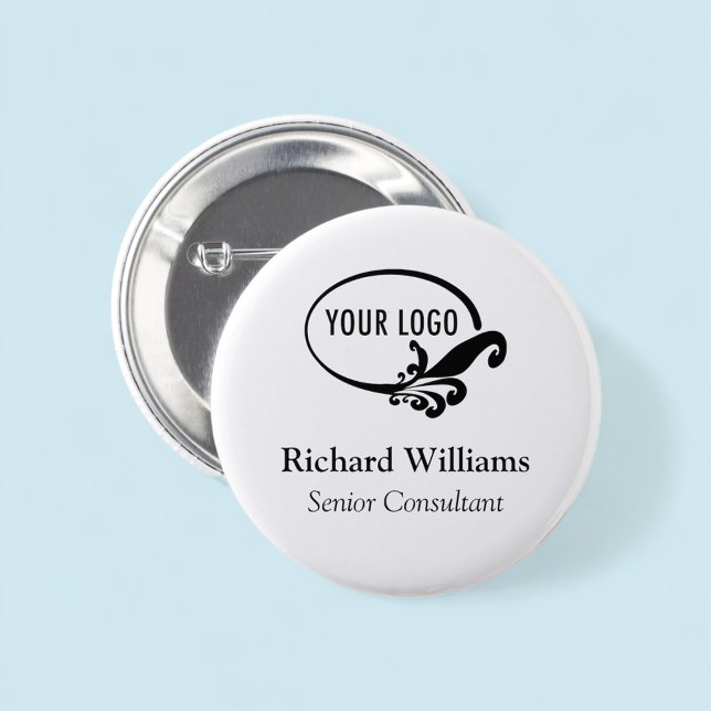 Badge Rond 5 Cm Bouton Précédent de l'insigne de nom rond Logo d'e (MISOOK Round Name Tag Button Pin with Logo)