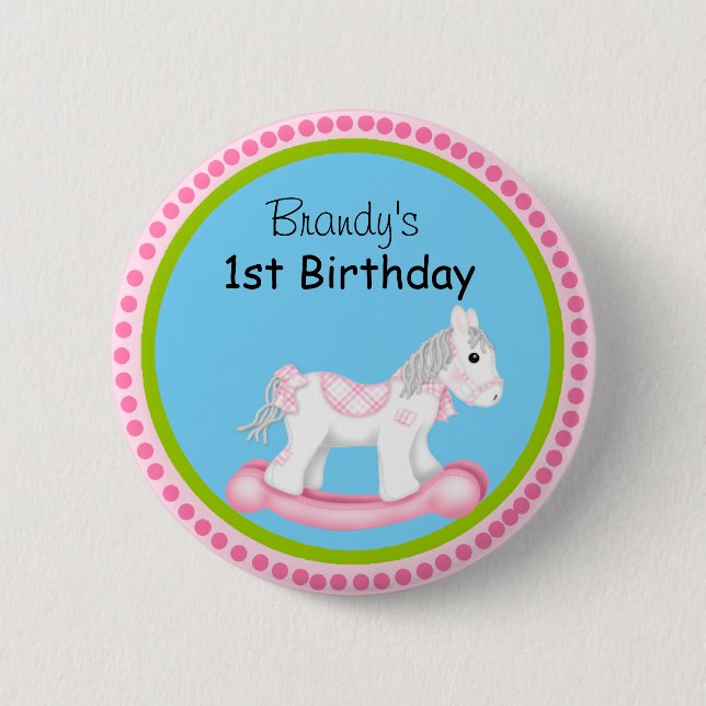 Badge Rond 5 Cm Bouton Premier anniversaire (Devant)
