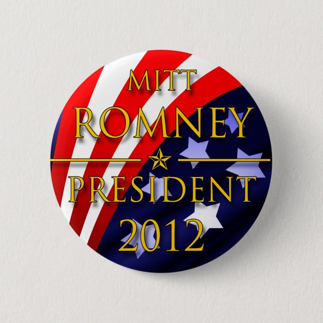 Badge Rond 5 Cm Bouton présidentiel de Mitt Romney 2012 (Devant)