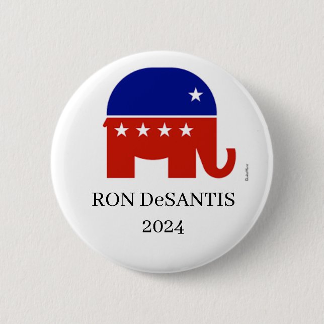 Badge Rond 5 Cm Bouton présidentiel Ron DeSantis Républicain 2024 (Devant)