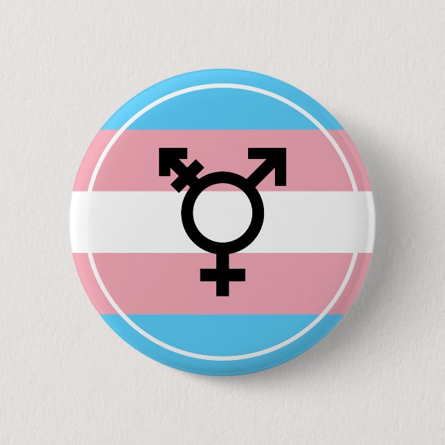 Badge Rond 5 Cm Bouton Pride transgenre (Devant)