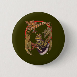 Badge Rond 5 Cm Bouton Prince de grenouille enchantée
