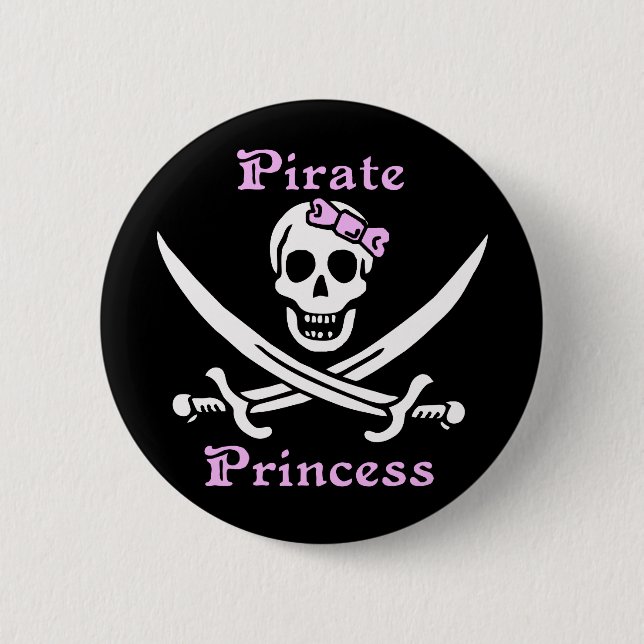 Badge Rond 5 Cm Bouton princesse pirate (Devant)
