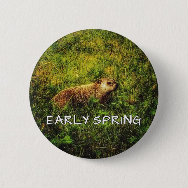 Badge Rond 5 Cm Bouton Printemps précoce (Devant)