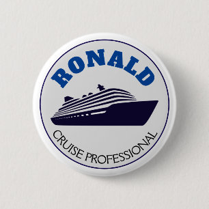 Badge Rond 5 Cm Bouton professionnel de croisière Nom cadeau