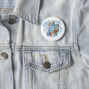 Badge Rond 5 Cm Bouton Promenade d'hiver