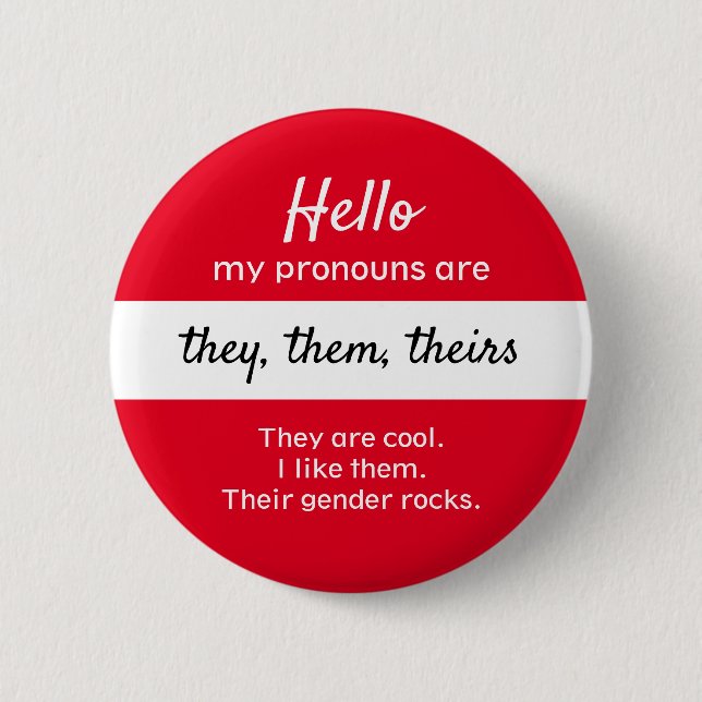 Badge Rond 5 Cm Bouton Pronouns Genre - Eux, eux Pronouns (Devant)