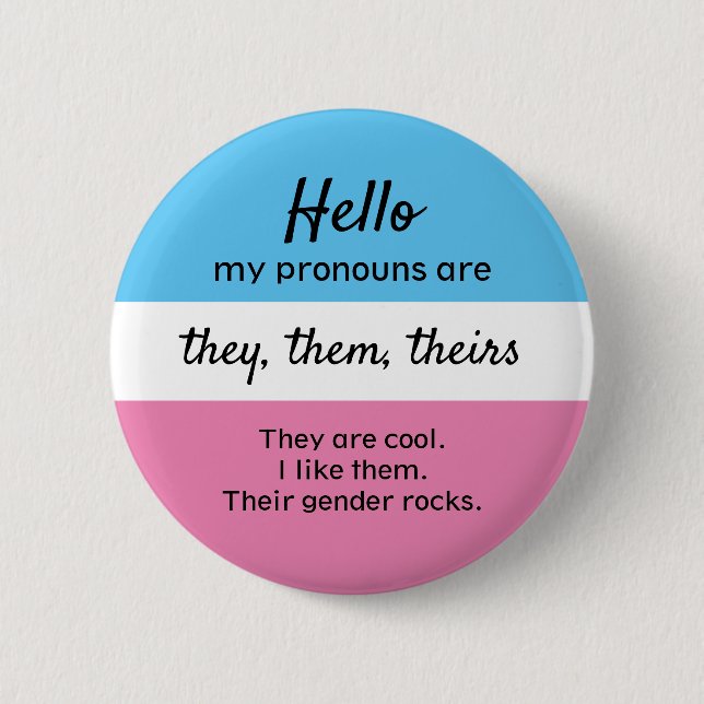 Badge Rond 5 Cm Bouton Pronouns Genre - Eux, eux Pronouns (Devant)