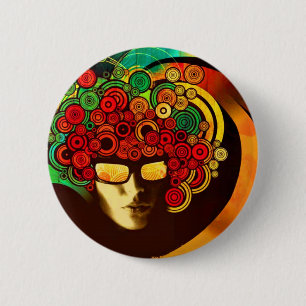 Badge Rond 5 Cm bouton psychédélique d'art de bruit