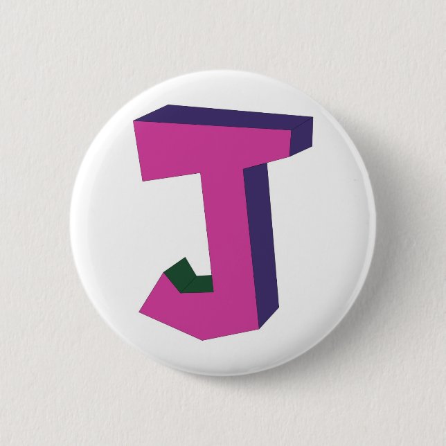 Badge Rond 5 Cm Bouton puéril de J (Devant)