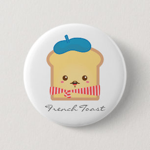 Badge Rond 5 Cm Bouton pun avec pain perdu mignon et heureux