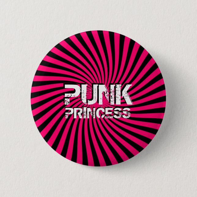 Badge Rond 5 Cm Bouton Punk Princess (Devant)
