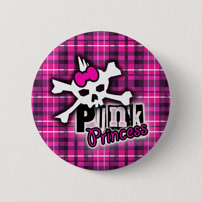 Badge Rond 5 Cm Bouton Punk Princess (Devant)