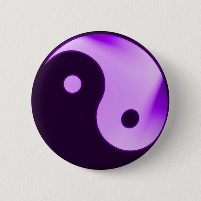 Badge Rond 5 Cm Bouton Purple Yin yang (Devant)