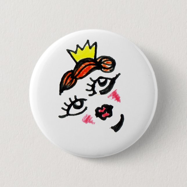 Badge Rond 5 Cm Bouton Queen (Devant)