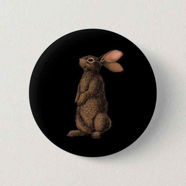 Badge Rond 5 Cm Bouton Rabbit (Devant)