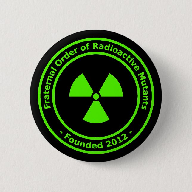 Badge Rond 5 Cm Bouton radioactif de mutants (Devant)