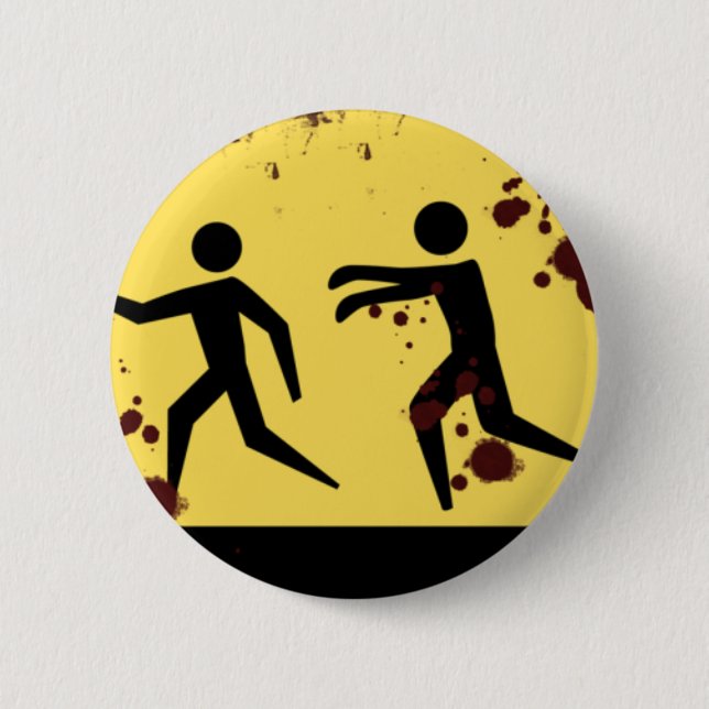 Badge Rond 5 Cm Bouton rapide sanglant de zombis (Devant)