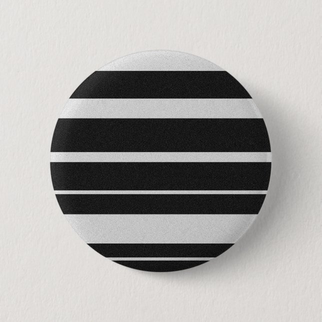 Badge Rond 5 Cm Bouton rayé noir et blanc (Devant)
