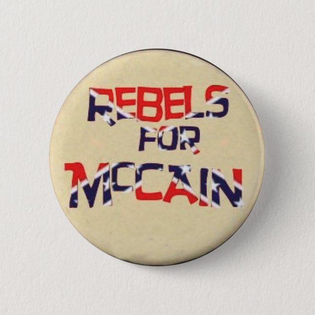 Badge Rond 5 Cm Bouton Rebelles pour McCain (Devant)